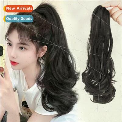 Wig ponytail strap-on big wave long curly hair bundled ponyt