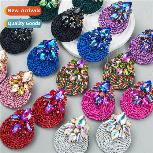 Europe fashion nd geometric inlaid glass diamonds polyester