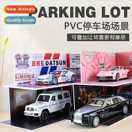 适用1:32 24 parking lot ornament car model display scene PVC