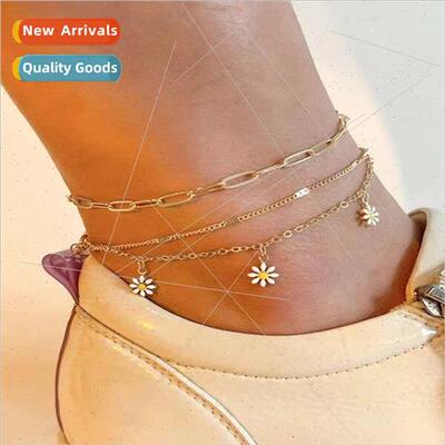 Europe minimalist niche hundred women anklet small chrysanth
