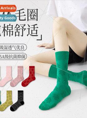Christmas socks women fall winter terry socks thickened floo