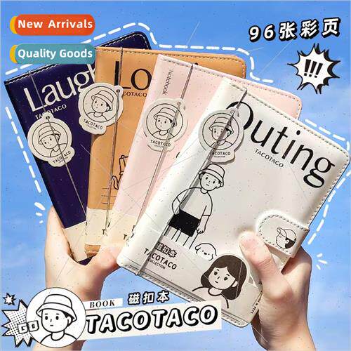 ery magnetic button book A5 color pages handbook simple PU c
