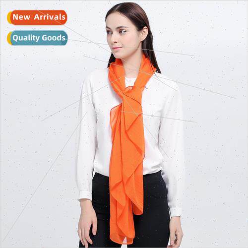 mulation silk chiffon scarf ladies solid color air condionin