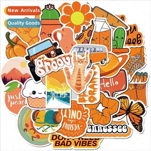 50 pieces into the orange color small fresh graffiti sticker