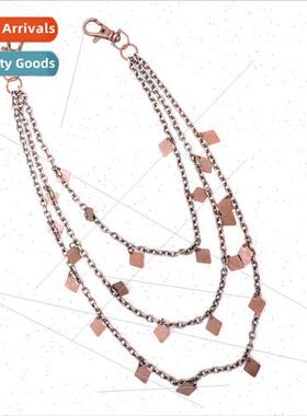 Europe hip-hop punk red bronze pants chain tide metal hundre