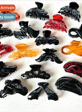 mple ins glossy black tortoiseshell hair clips plastic high