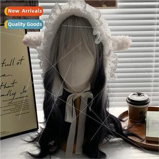 lambswool head lamb lovely ears warm lace winter Korean cap