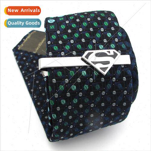 Marvel superhero series black superman tie clip men jewelry
