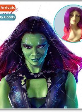 Wigs Guardians Galaxy Gamora gradient fuchsia cosplay anime
