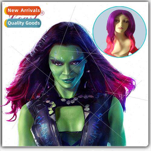 Wigs Guardians Galaxy Gamora gradient fuchsia cosplay anime