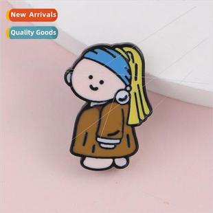 girl brooch cartoon Cute buckle pearl pin decor Japanese