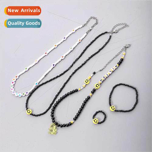 Autumn new fashion simple necklace women handmade rice beads