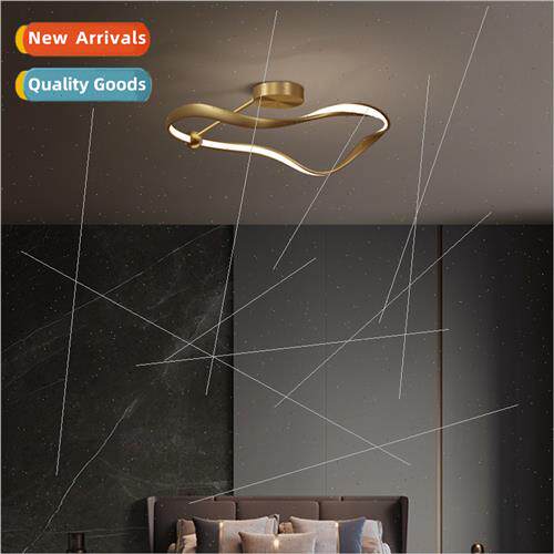 All copper minimalist bedroom lamp ceiling light modern mini