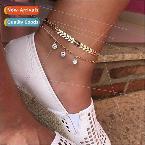 Europe new fashion female metal jewelry double fish bone air