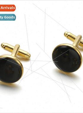 Round French cufflinks cufflinks high  baked enamel buttons