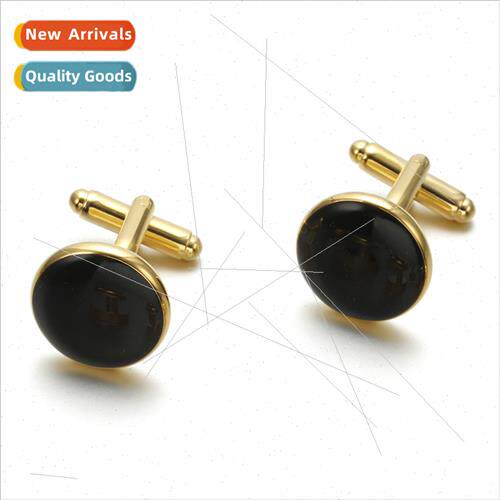 Round French cufflinks cufflinks high  baked enamel buttons