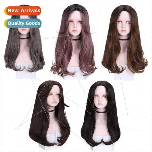 New wig female center parting long fashion pear head realist
