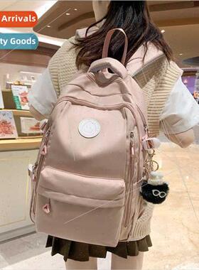 Solid color water drop book bag ins female niche sense Japan