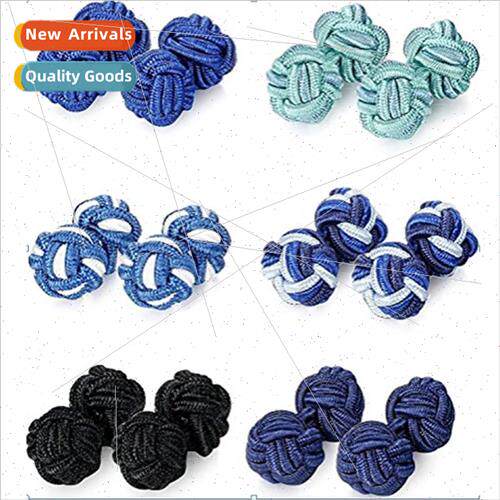 Handmade Braided Rope Buttons Chinese Knot Cufflinks Knotted