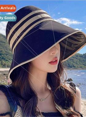 Hollow top sun hat female summer anti-ultraviolet hat foldab