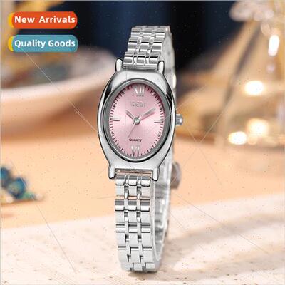 High-value steel band women watches niche oval waterproof wr