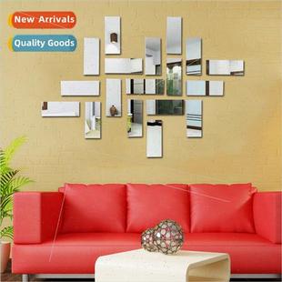 Long Strip Sticker Geometric Bed Wall 18pcs Mirror mple gsaw
