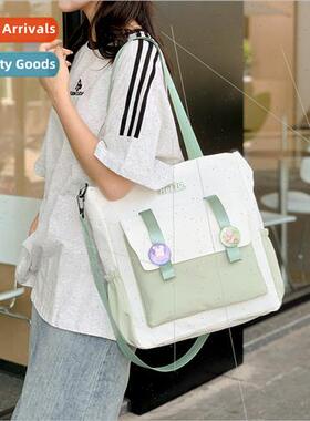 Middle school students canvas tuion bag large capacy teenage