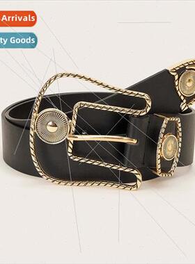 New oversized buckle head three sets hollow retro atmosphere