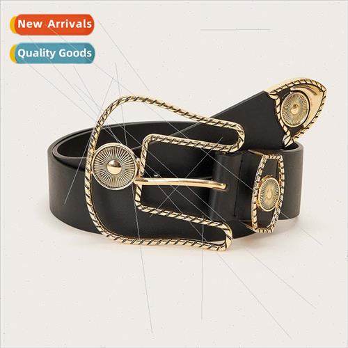 New oversized buckle head three sets hollow retro atmosphere