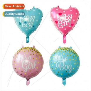 shaped bab baby balloon foil aluminum heart girl boy inch