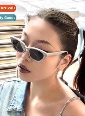 ins pink cat eye sunglasses female small face concave stylin