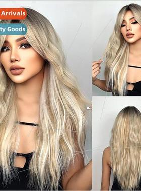 wig Europe ladies fashion mechanism head covering blonde omb