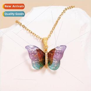 copper micro set Shein gradient female zirconia col necklace