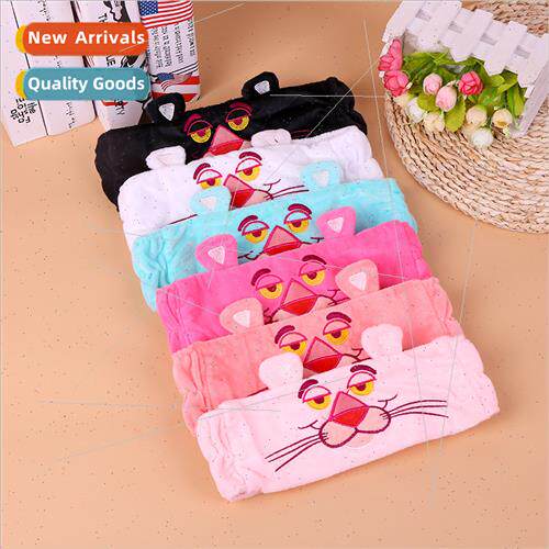 Korea cartoon pink panther tiger cute embroidery hair tie wa