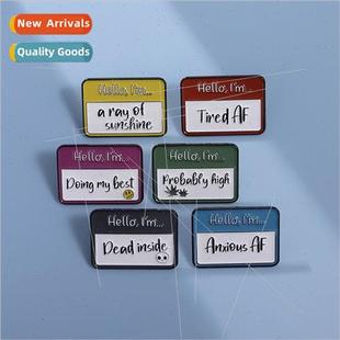 letter series mood new dia creative English badge mple alloy