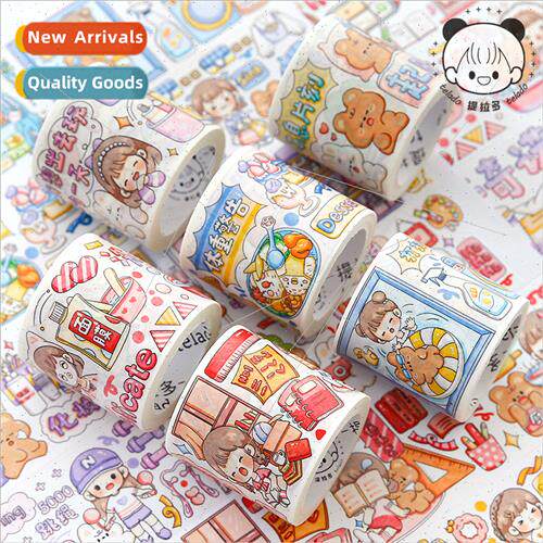 Abu life daily cartoon washi cute girl handbook ins washi ha