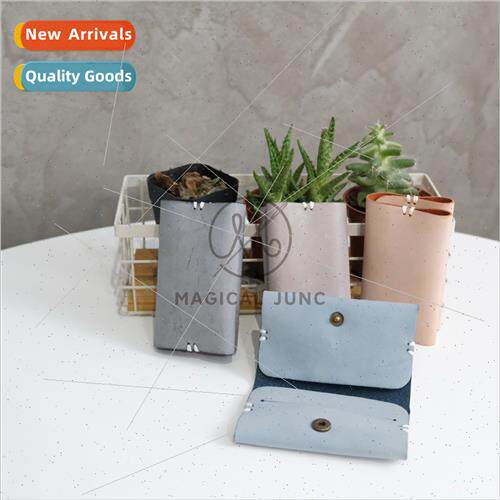 Italy rubbing waxed leather short small wallet fog waxed lea