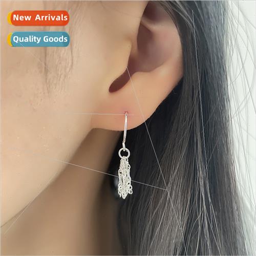 Chain tassel earrings thin short hair cool girls fashion ear