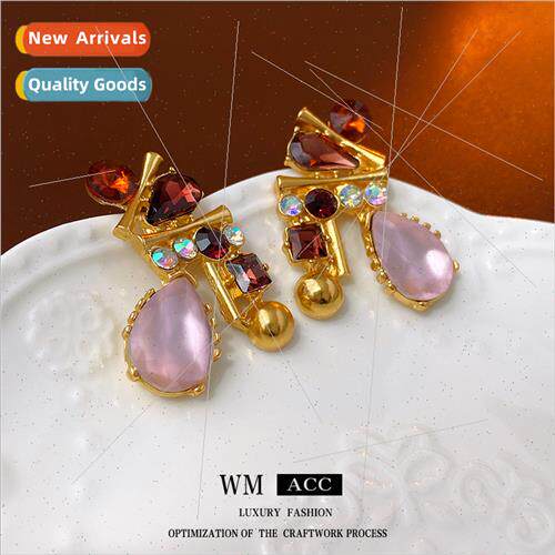 Earrings lver Pin Diamond Irregular Drops Earrings