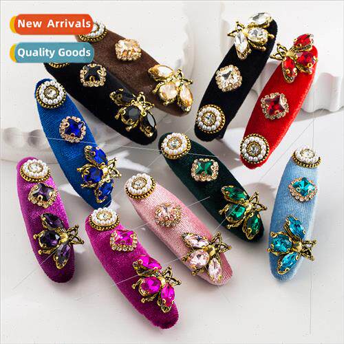 Korea pearl glass diamond one word clip hairpin versatile be