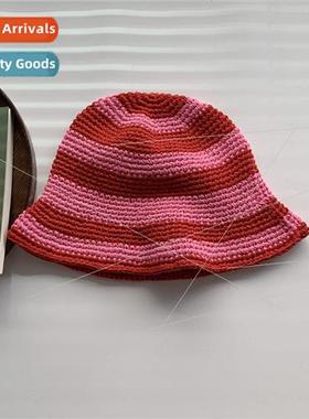 Clashing colors knted fisherman hat female spring autumn ins