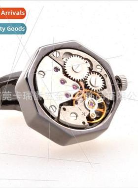 Gunmetal Polygonal Movement Cufflinks Cufflinks French Shirt