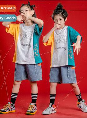 Hip Hop Set Dance  Clothing Boys Su Handsome hiphop Loose T-