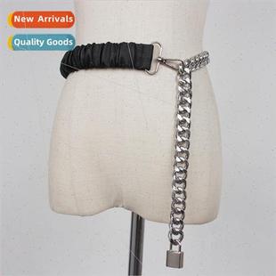 belt female waist new elastic locks splicing Fashion chain