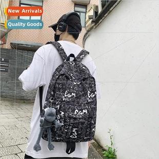 Korean fashion large set shoulder backpack capacy bag graffi