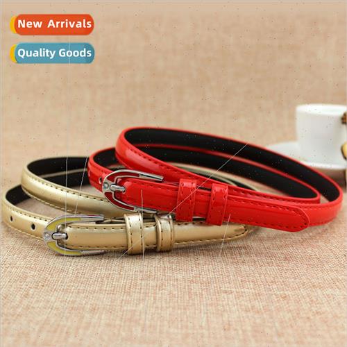 Women dresses versatile candy color patent leather pants bel