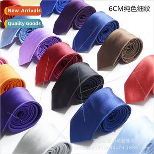 6cm Korean solid men col narrow new England Tie fashion