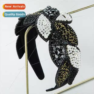 Europe vintage rhinestone pearl headband Hair baroque bands