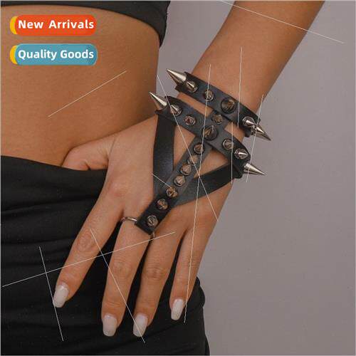Diablo Hand Jewelry PU Leather Rivets Double Layer Punk Fash