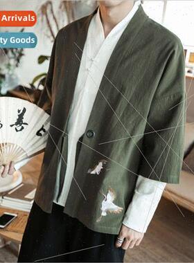 Spring summer new Chinese men cranes embroidered hanbok card